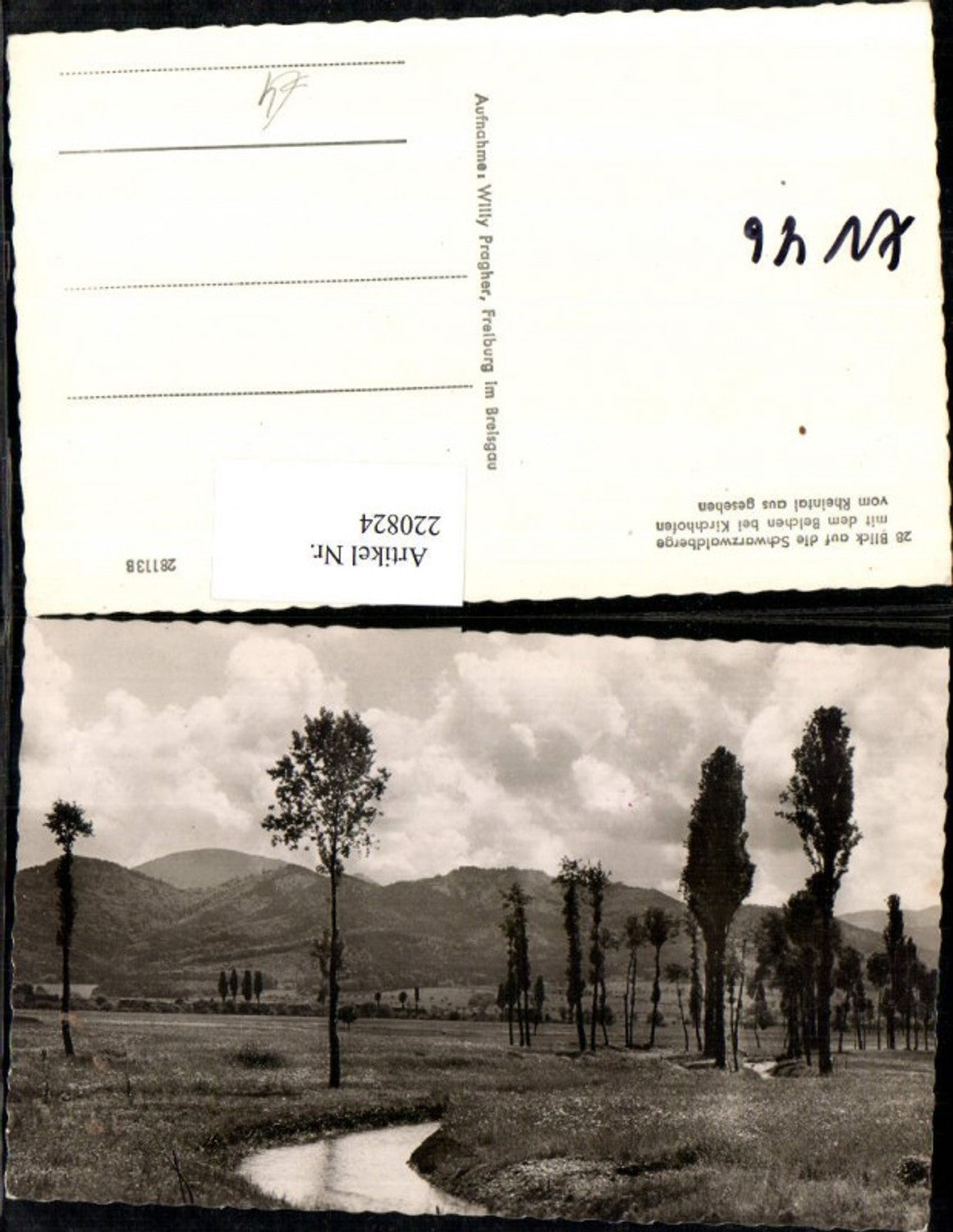 220824,Blick auf d. Schwarzwaldberge m. d. Belchen b. Kirchhofen v. Rheintal aus gesehen Partie