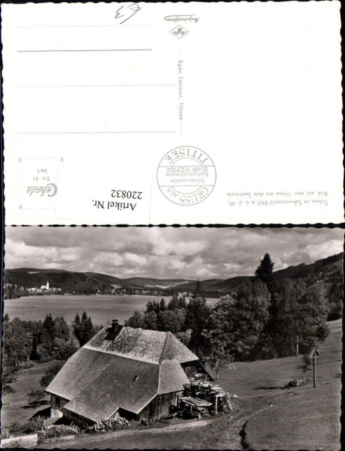 220832,Titisee im Schwarzwald Blick auf d. See m. d. Seehäusle