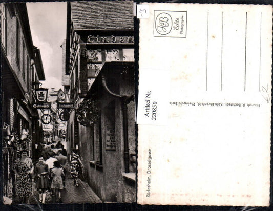 220850,Rüdesheim Drosselgasse Straßenansicht Lindenwirt Schlosswirt