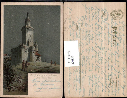 220856,Künstler Litho AK c. Biese Der Feldbergturm im Taunus