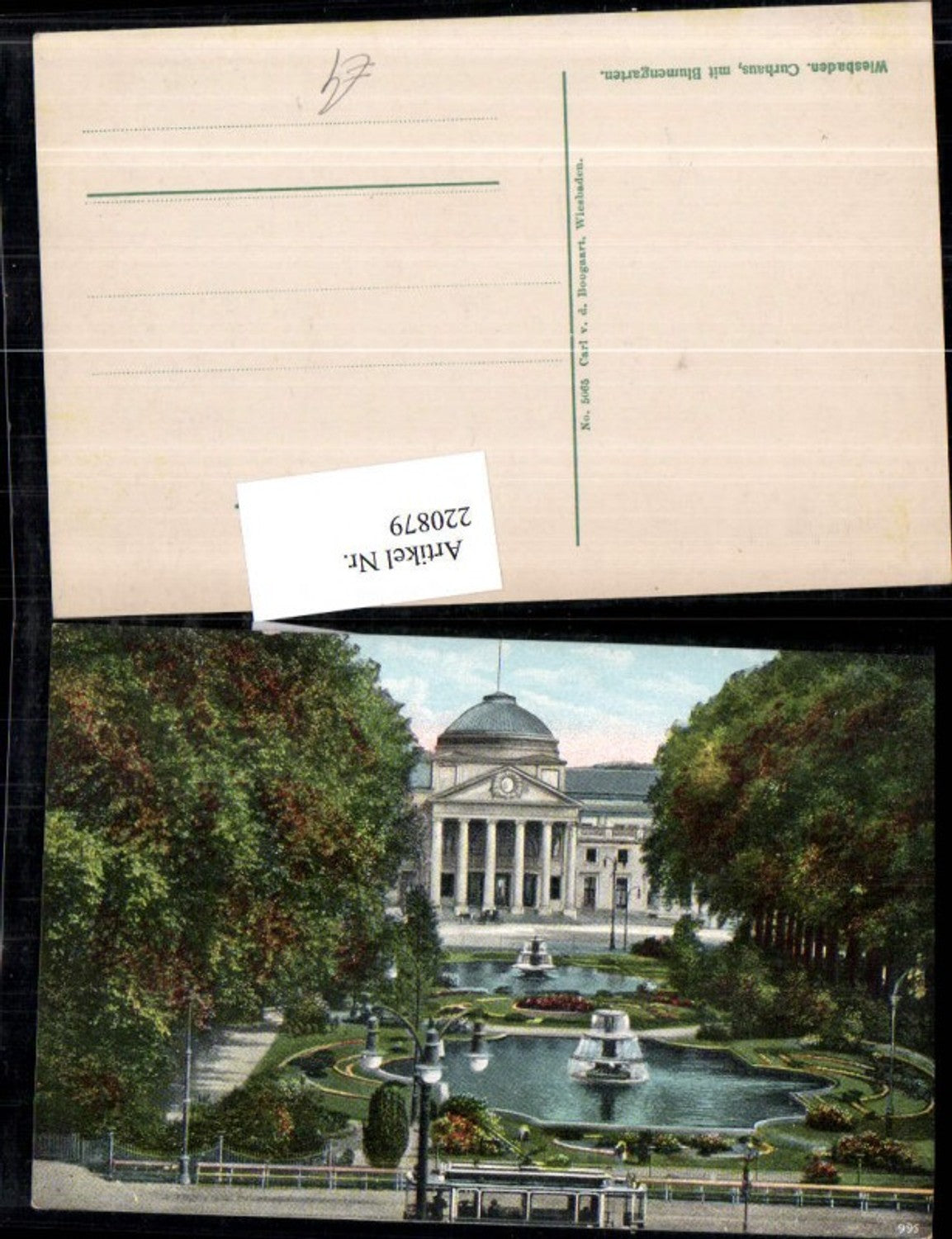 220879,Wiesbaden Kurhaus m. Blumengarten Springbrunnen Brunnen