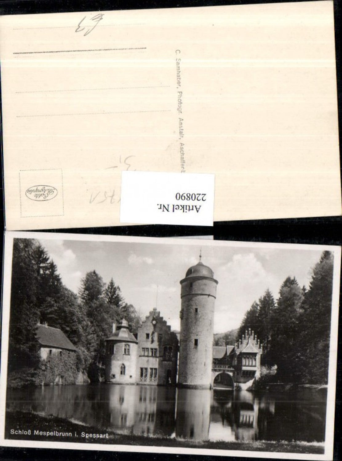 220890,Schloss Mespelbrunn Wasserschloss i. Spessart Turm