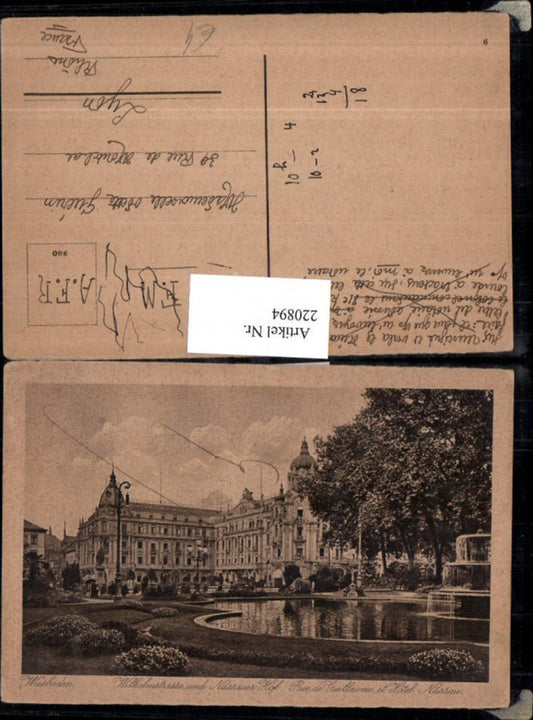 220894,Wiesbaden Wilhelmstraße u. Nassauer Hof Brunnen