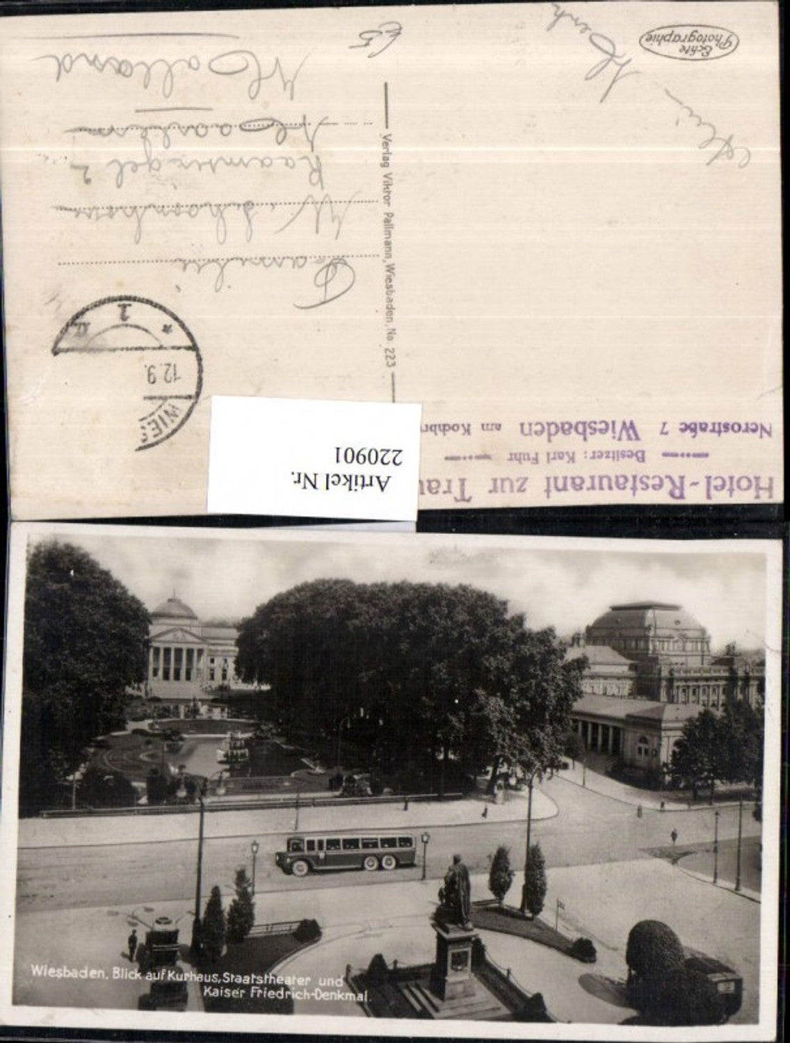 220901,Wiesbaden Blick auf Kurhaus Staatstheater u. Kaiser Friedrich-Denkmal