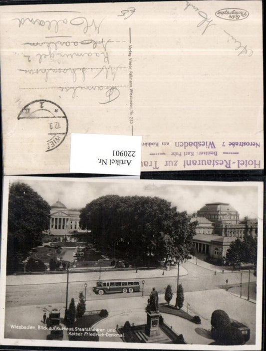 220901,Wiesbaden Blick auf Kurhaus Staatstheater u. Kaiser Friedrich-Denkmal
