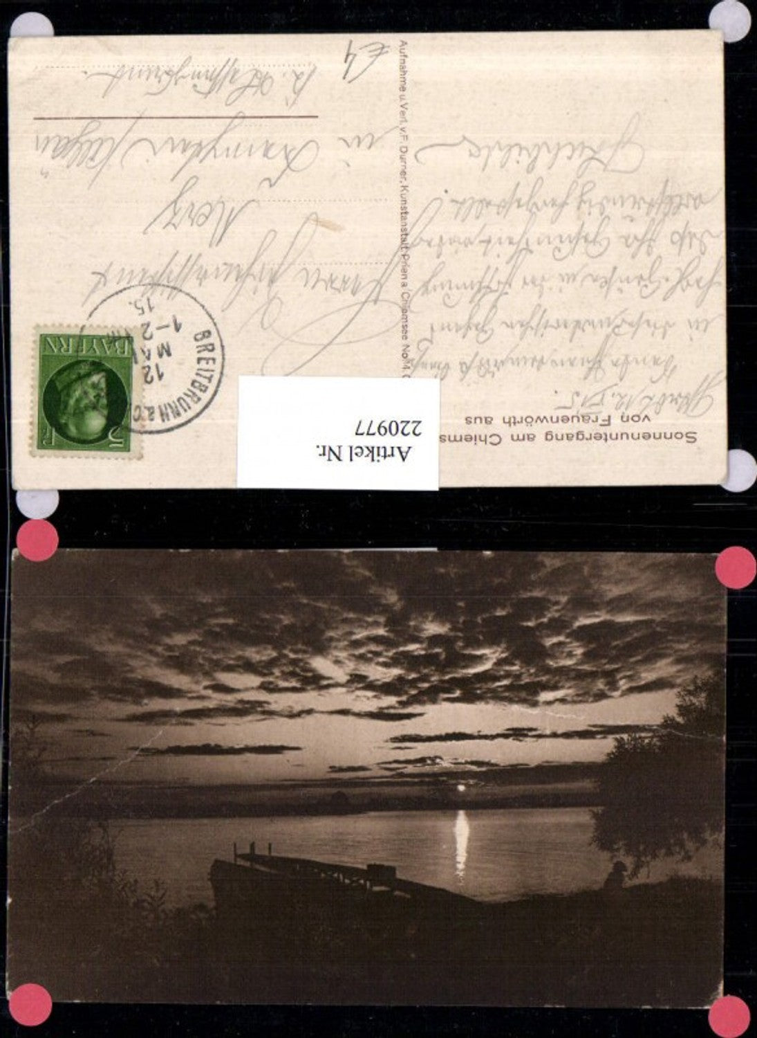 220977,Sonnenuntergang a. Chiemsee v. Frauenwörth as