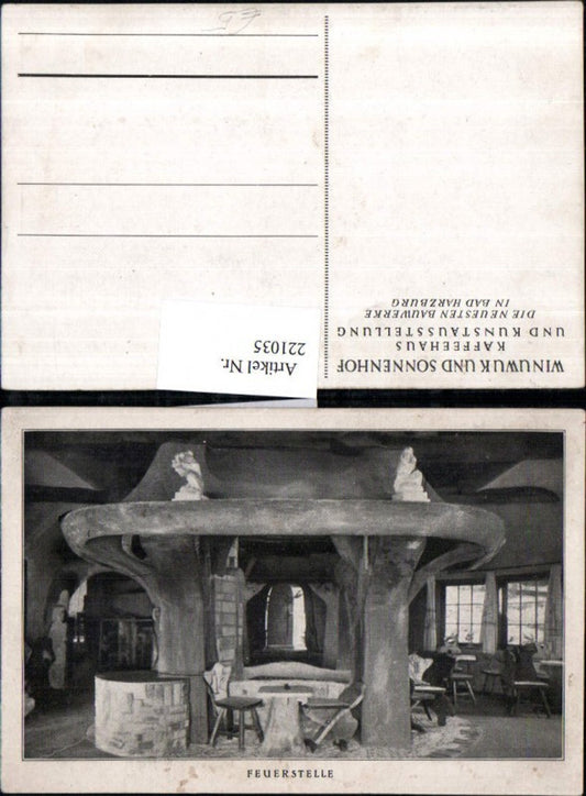 221035,Bad Harzburg Winuwuk u. Sonnenhof Kaffeehaus u. Kunstausstellung Feuerstelle