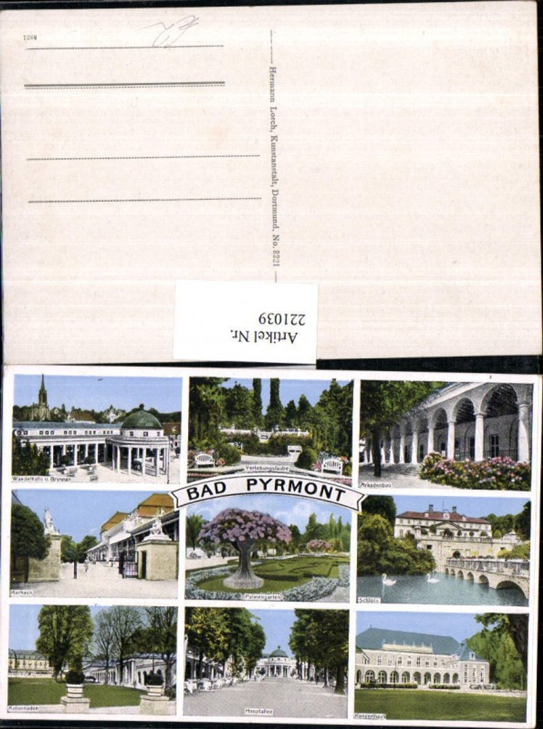 221039,Bad Pyrmont Palmengarten Wandelhalle Arkadenbau Schloss Konzerthaus Hauptallee Kurhaus Mehrbildkarte