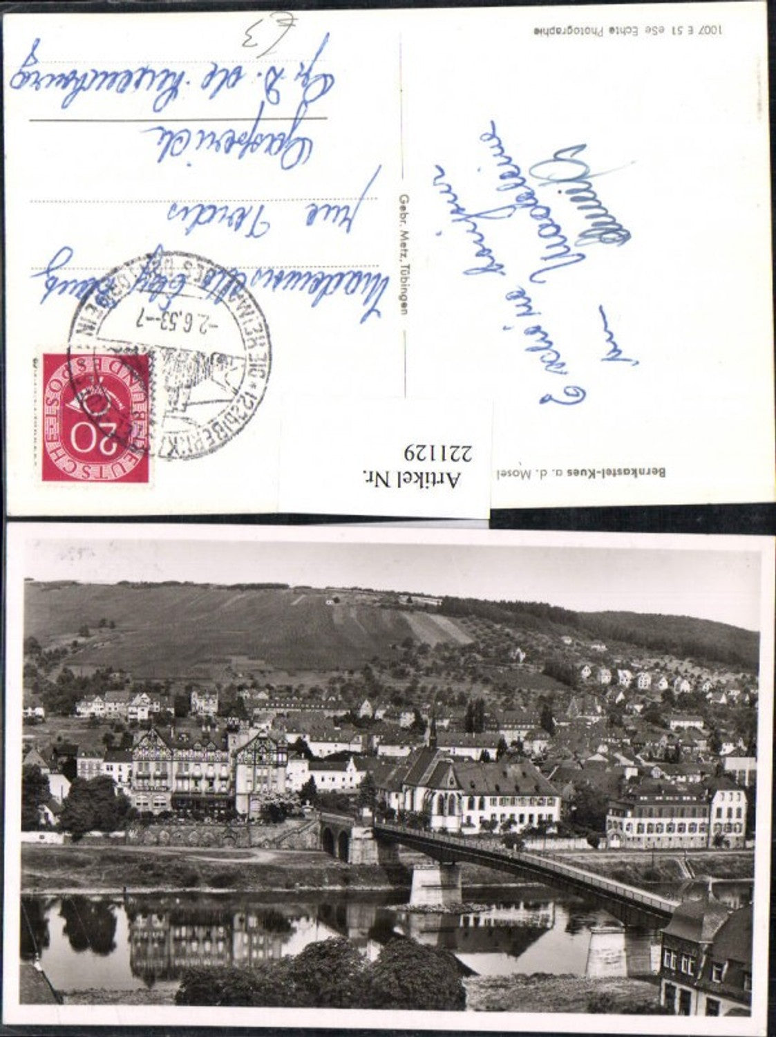 221129,Bernkastel-Kues a. d. Mosel Teilansicht Brücke