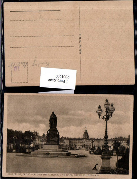 2001900,Karlsruhe Großherzogliches Schloss u. Karl-Friedrich-Denkmal