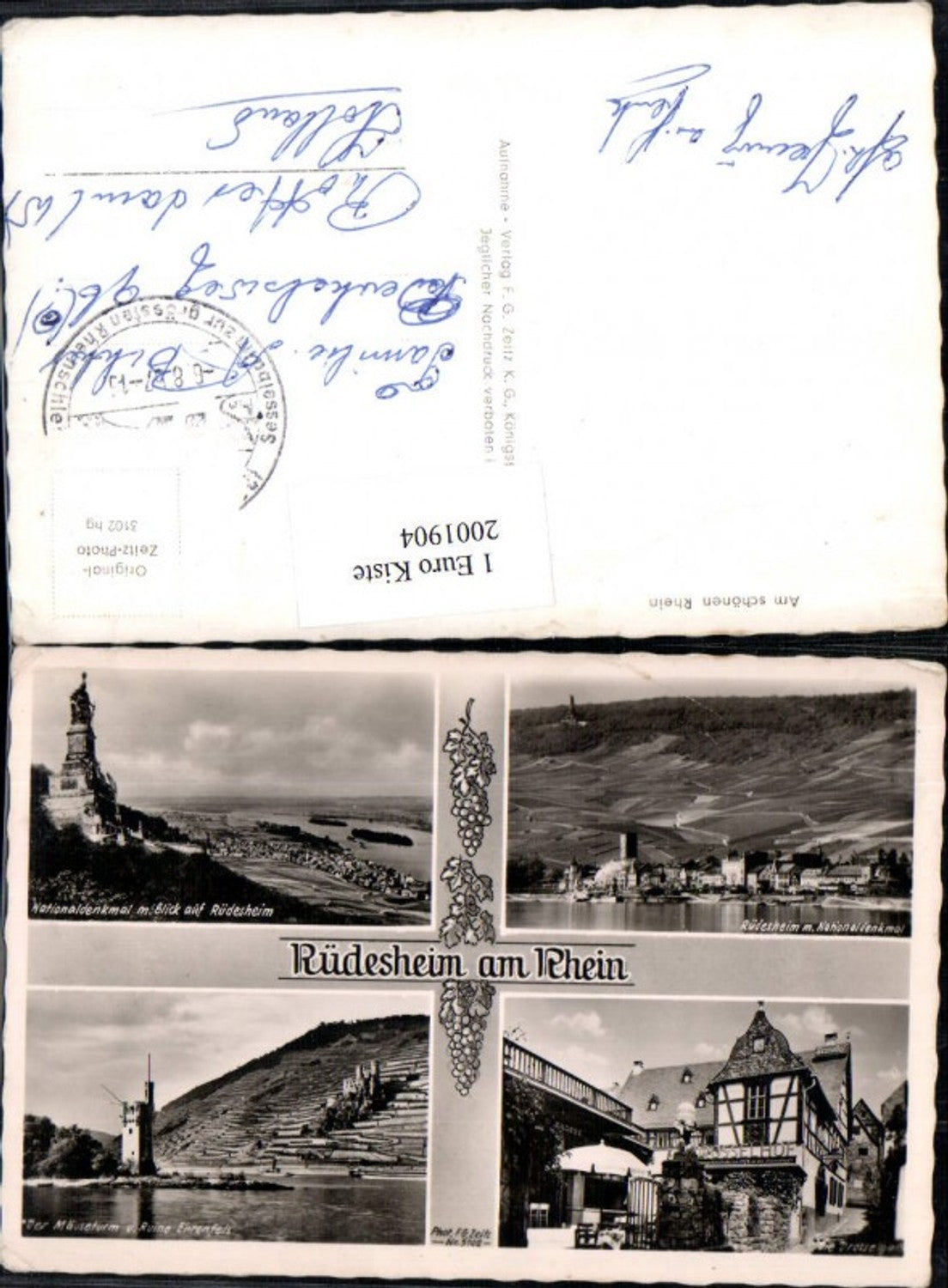2001904,Rüdesheim am Rhein Totale Nationaldenkmal Mäuseturm u. Ruine Ehrenfels Drosselhof Mehrbildkarte