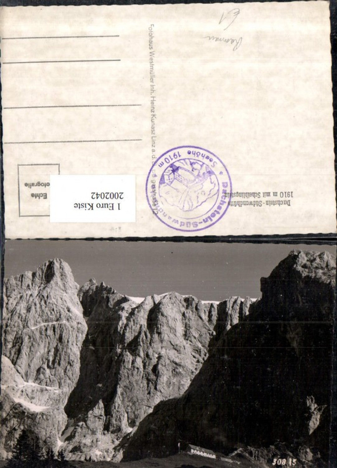 2002042,Dachstein-Südwandhütte m. Scheiblingstein b. Ramsau Bergkulisse