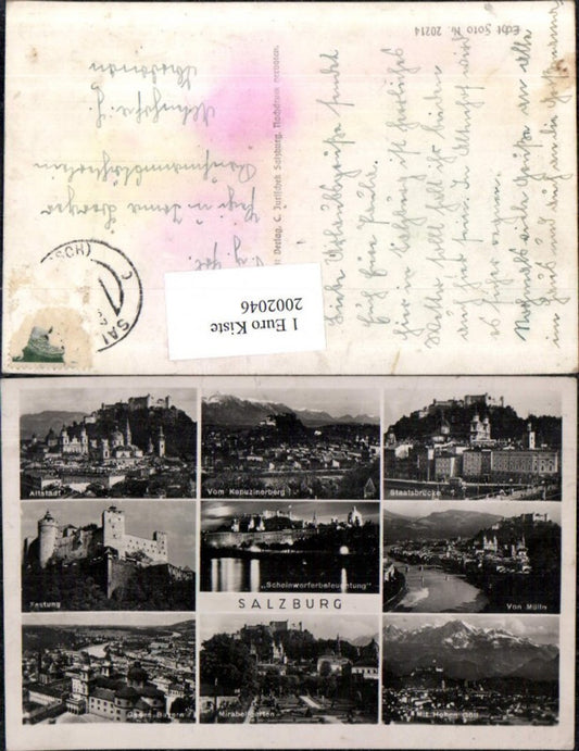 2002046,Salzburg Totale Altstadt Festung Mirabellgarten Staatsbrücke Mehrbildkarte