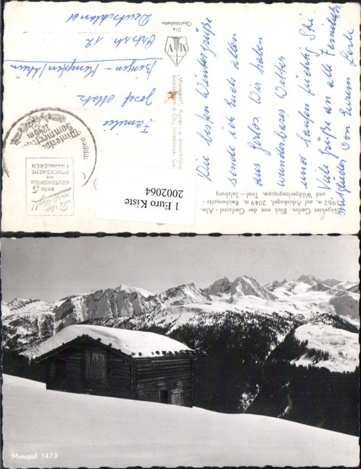 2002064,Skigebiet Gerlos Blick v. d. Gerlostal-Alm auf Arbiskogel Reichenspitz u. Wildgerlosgruppe Winterbild