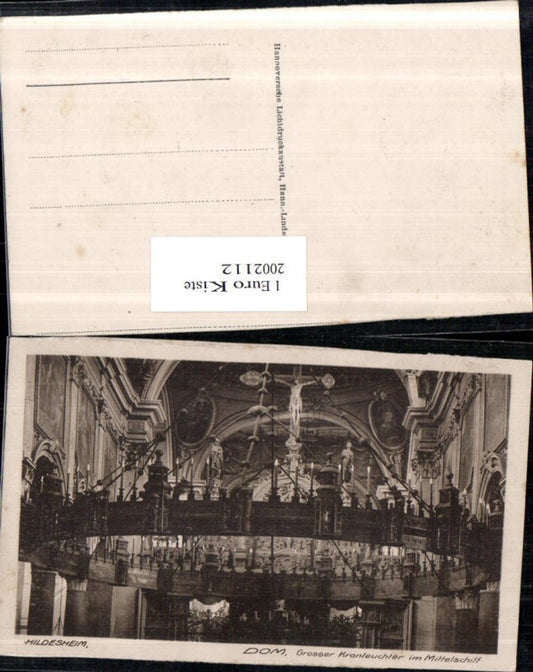 2002112,Hildesheim Dom Großer Kronleuchter im Mittelschiff Kirche Innenansicht
