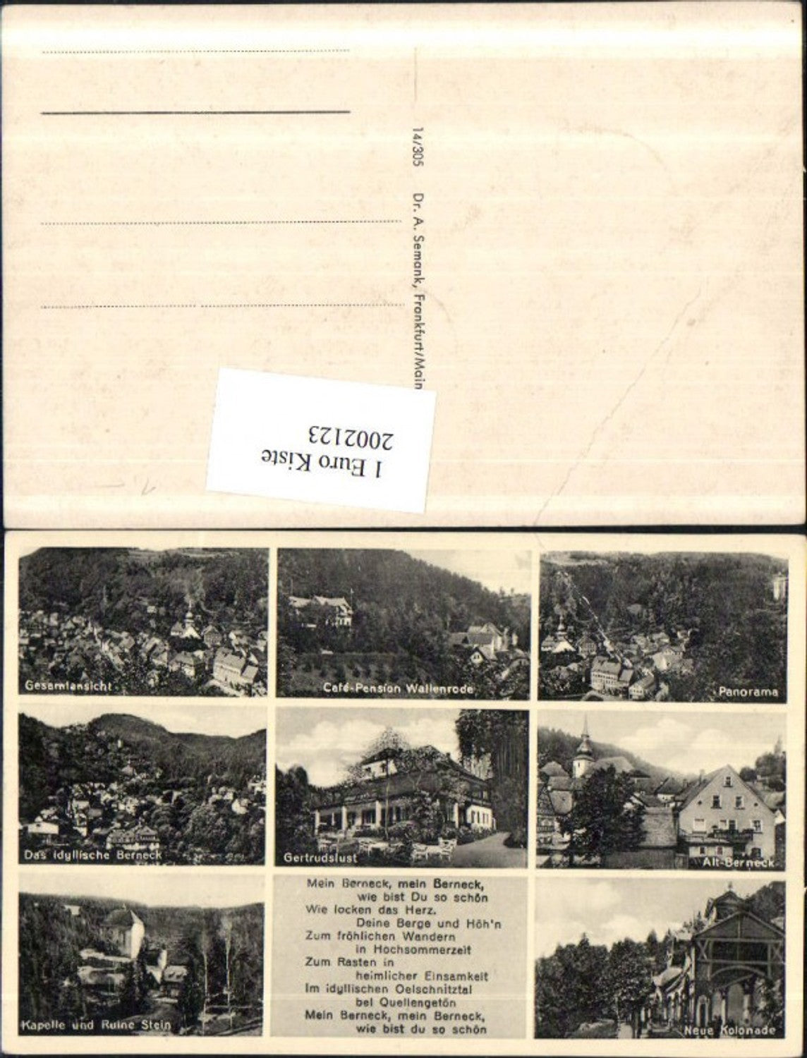 2002123,Berneck Totale Kapelle u. Ruine Stein NeueKolonade Gertrudslust Cafe-Pension Walenrode