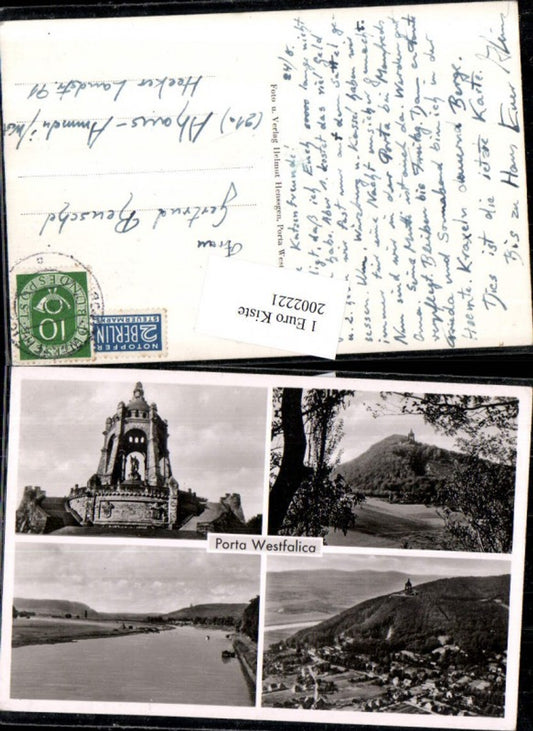 2002221,Porta Westfalica Totale Denkmal Fluss Mehrbildkarte