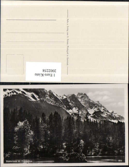 2002258,Badersee m. Zugspitze Bergkulisse