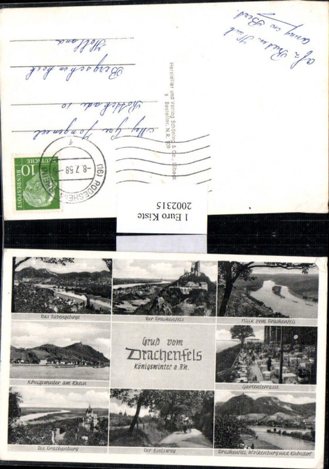 2002315,Gruß vom Drachenfels Königswinter a. Rhein Siebengebirge Drachenburg Eselweg Gartenterrasse Mehrbildkarte