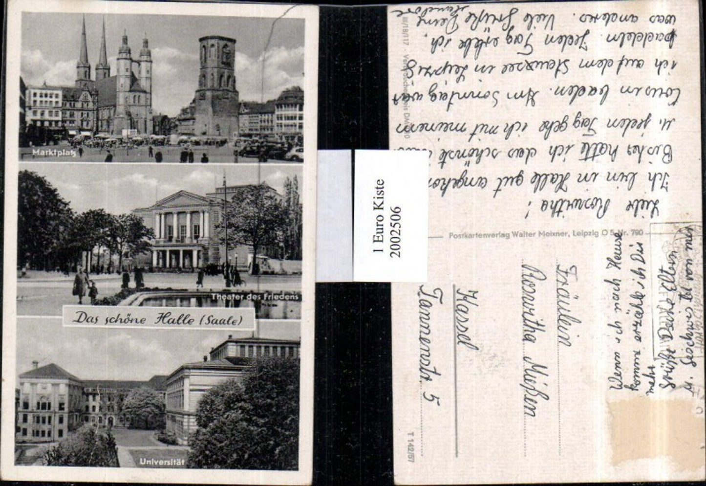 2002506,Halle a. d. Saale Marktplatz Theater es Friedens Universität Mehrbildkarte