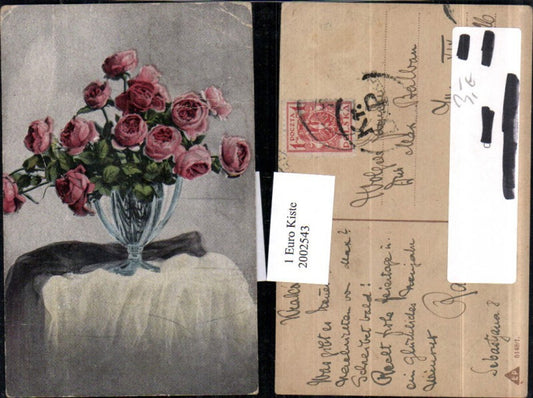 2002543,Vase m. Rosen Rosenblüten