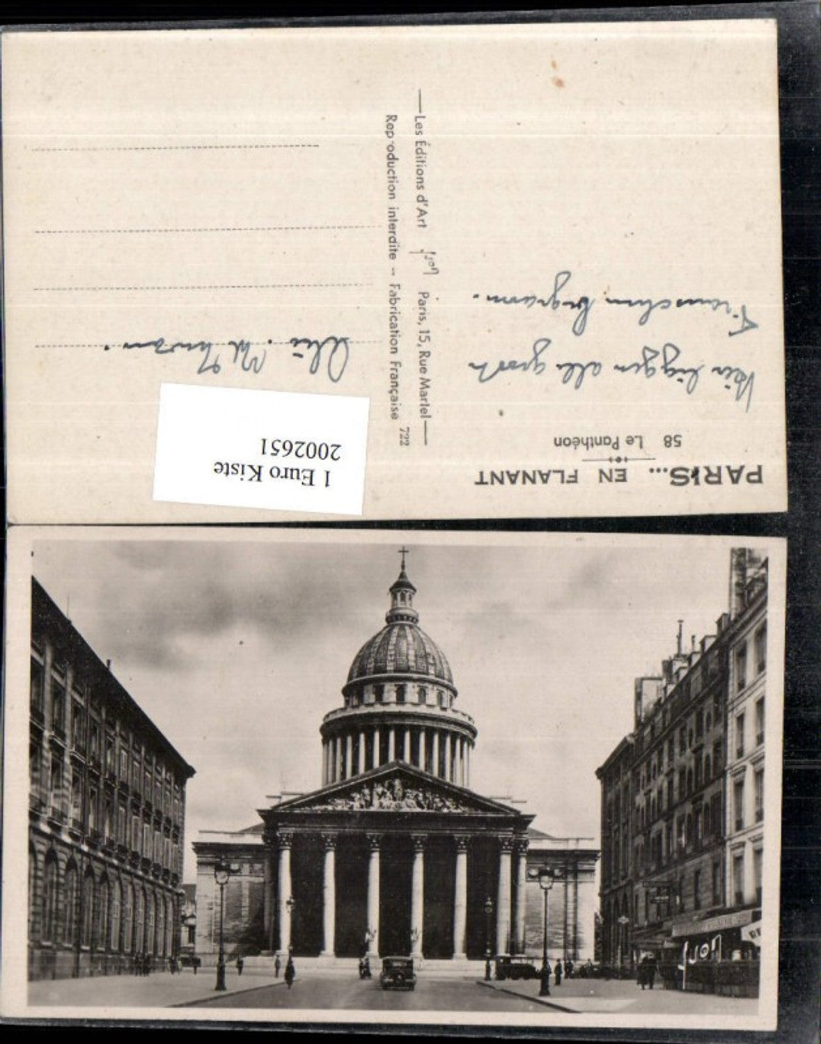 2002651,Paris Le Pantheon Gebäude Straßenansicht