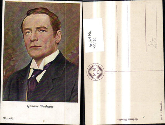 223426,Künstler Ak Portrait Gunnar Tolnaes norwegischer Schauspieler