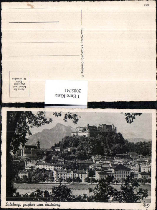 2002741,Salzburg Teilansicht gesehen v. Basteiweg m. Festung