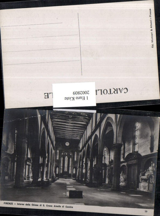 2002809,Firenze Florenz Interno della Chiesa di san Croce Arnolfo di Cambio Kirche Innenansicht