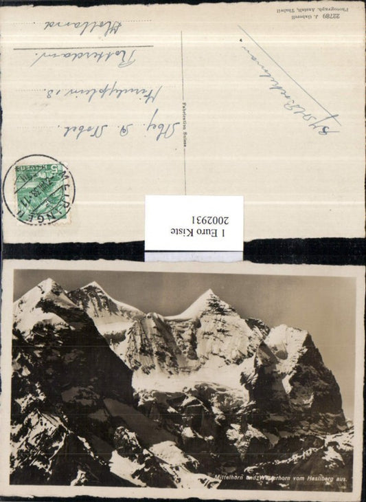 2002931,Mittelhorn b. Grindelwald u. Wetterhorn v. Hasliberg aus Bergkulisse