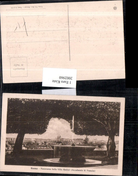 2002960,Roma Rom Panorama dalla Villa Medici Accademia di Francia Brunnen