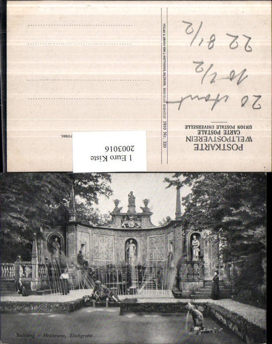 2003016,Salzburg Hellbrunn Tischgrotte Springbrunnen