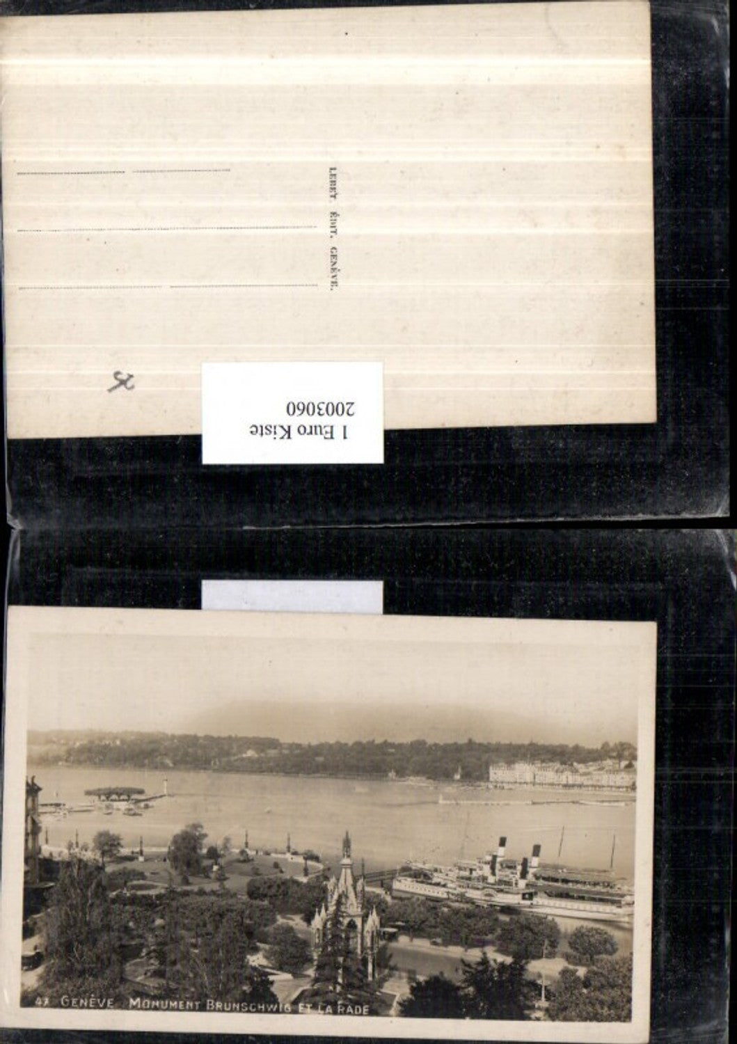 2003060,Geneve Genf Monument Brunswick et la Rade Dampfer