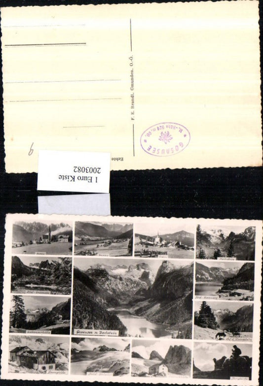 2003082,Gosausee See m. Dachstein Totale Zwieselalm Berghirte Gletscher Simonyhütte Mehrbildkarte