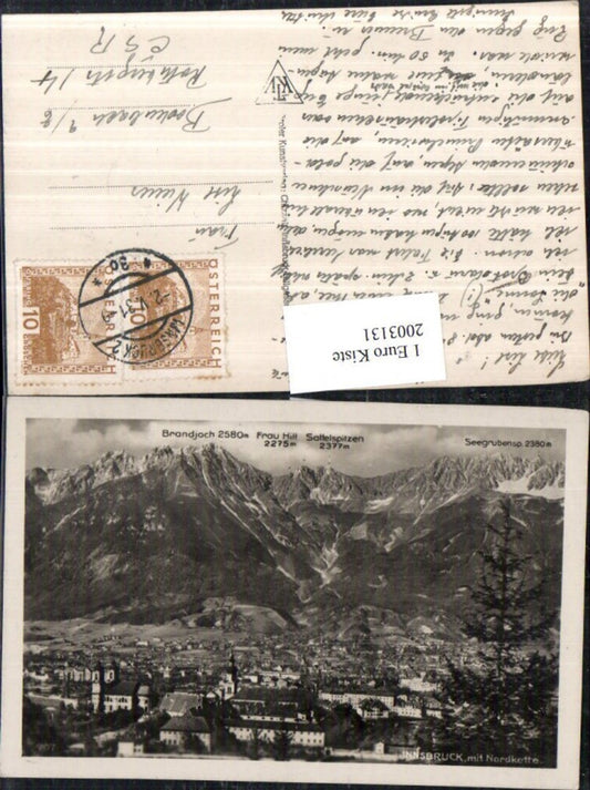 2003131,Innsbruck Totale m. Nordkette Brandjoch Frau Hitt Sattelspitzen Seegrubenspitze