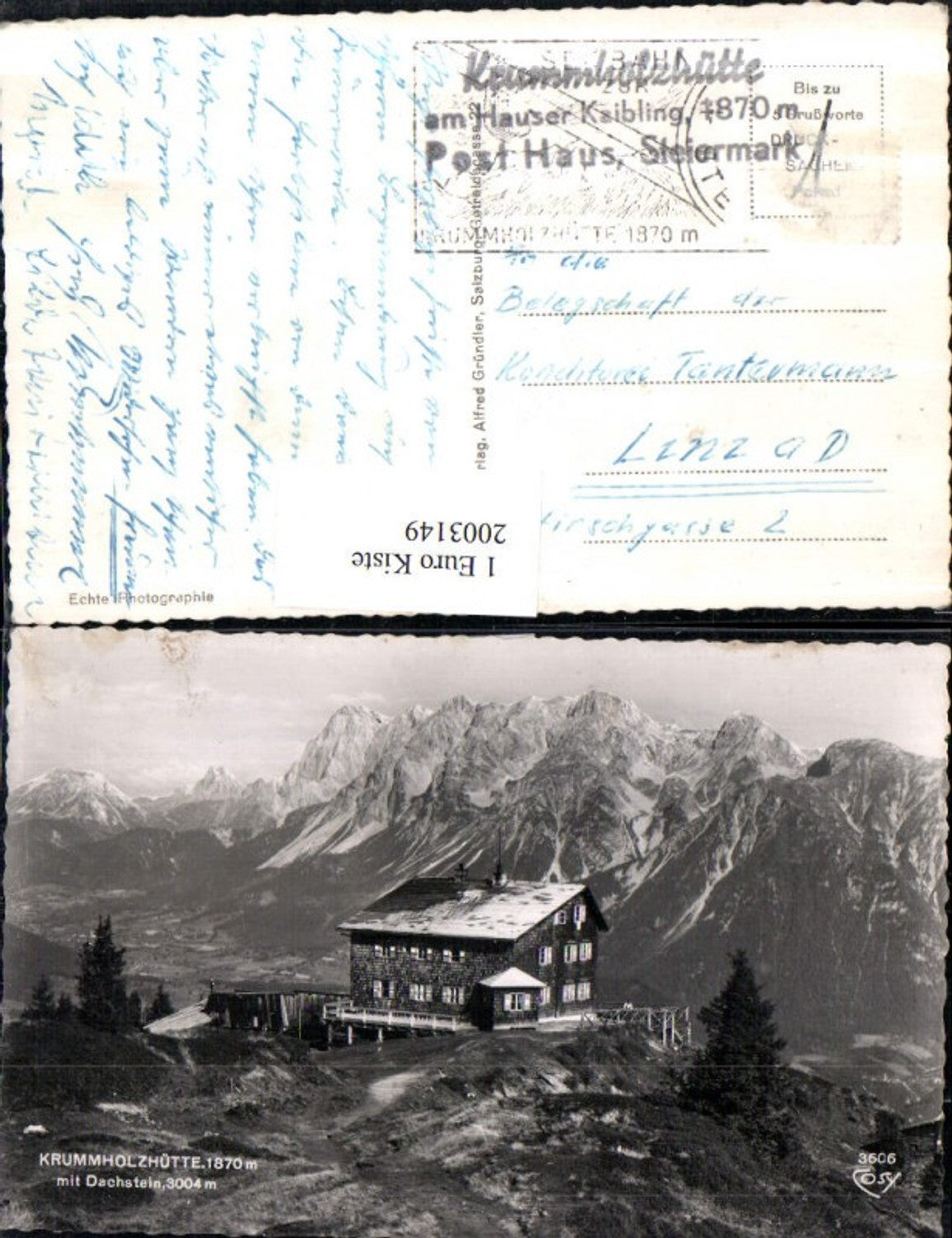 2003149,Krummholzhütte m. Dachstein Berghütte