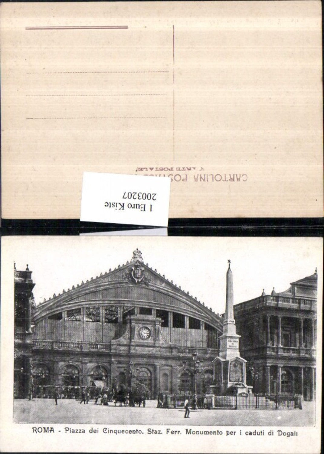 2003207,Roma Rom Piazza die Cinquecento Staz. Ferr. Monumento per i caduti di Dogali Denkmal