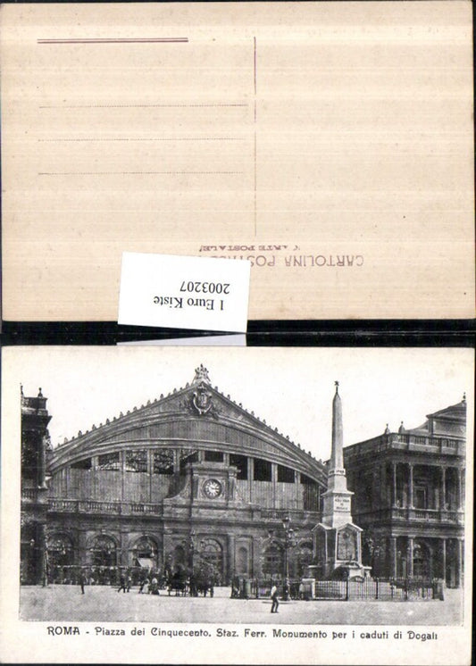2003207,Roma Rom Piazza die Cinquecento Staz. Ferr. Monumento per i caduti di Dogali Denkmal