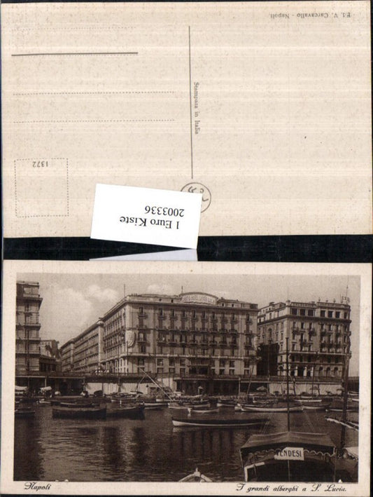 2003336,Napoli Neapel I grandi alberghi a S. Lucia Boote Ruderboote Grand Hotel