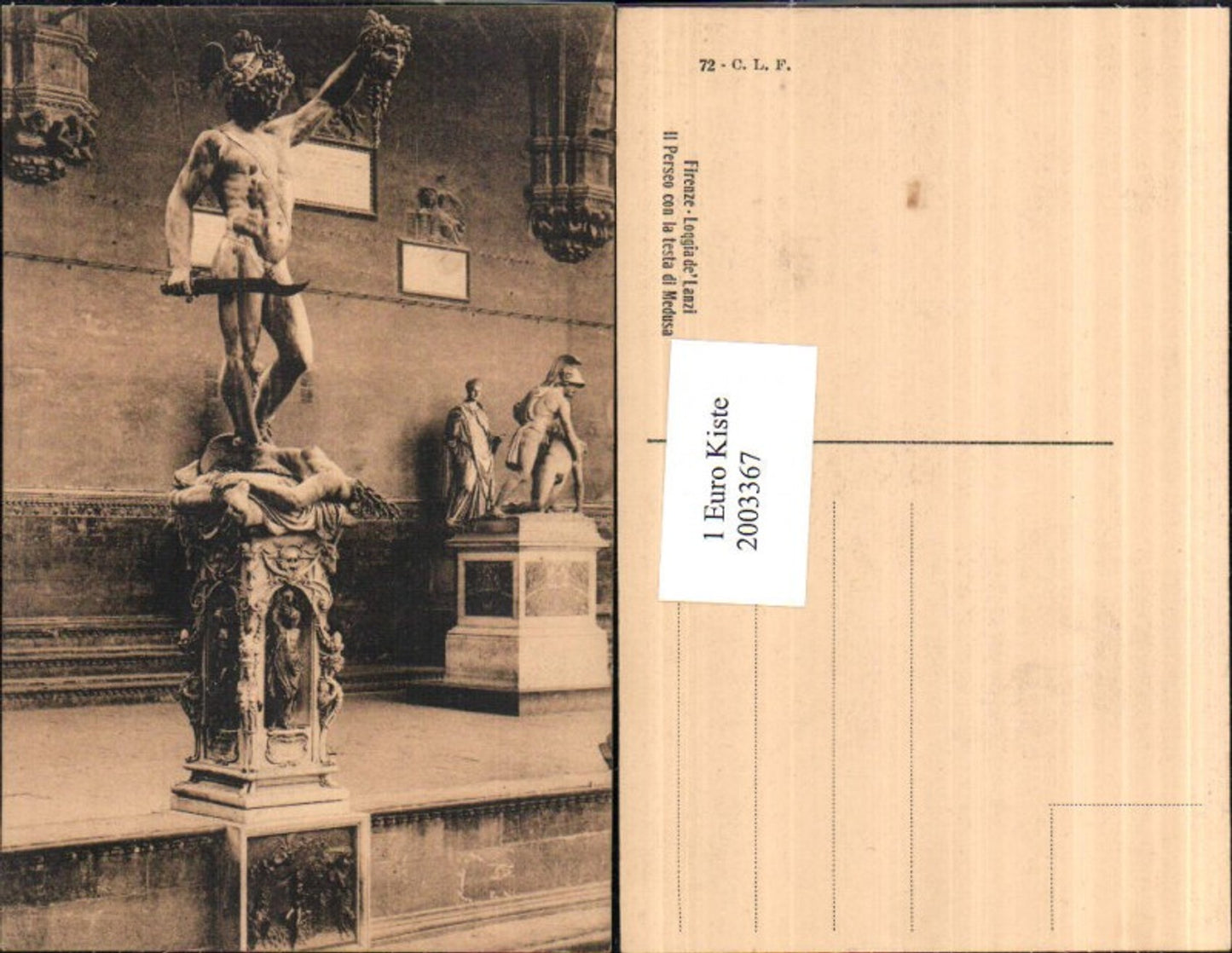 2003367,Firenze Florenz Loggia de Lanzi Il Perseo con la testa di Medusa Statue