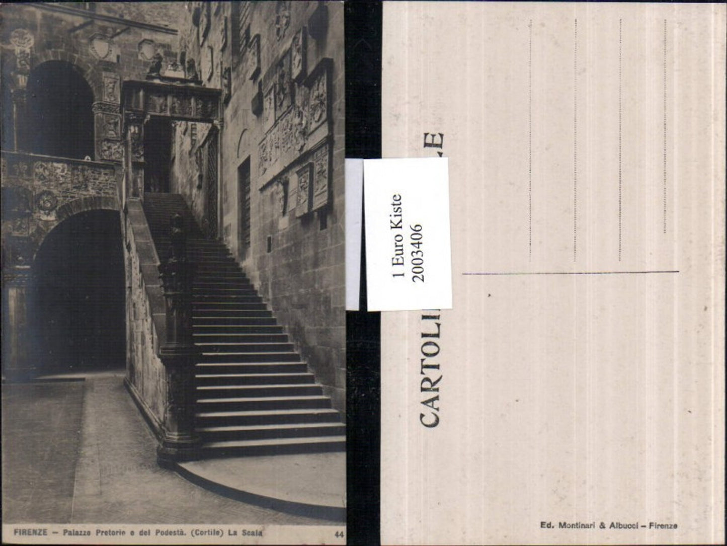 2003406,Firenze Florenz Palazzo Pretorio o del Podesta La Scala Stiege