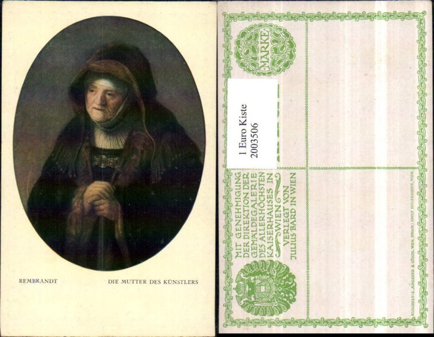 2003506,Künstler AK Rembrandt Die Mutter d. Künstlers Portrait