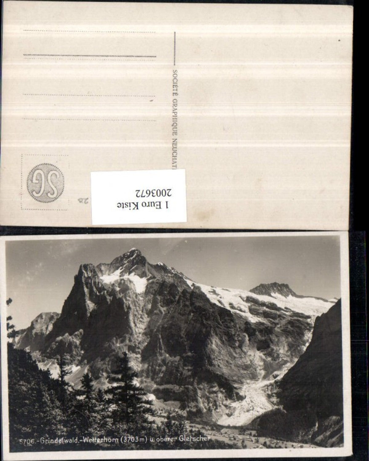 2003672,Grindelwald Wetterhorn u. Oberer Gletscher Bergkulisse