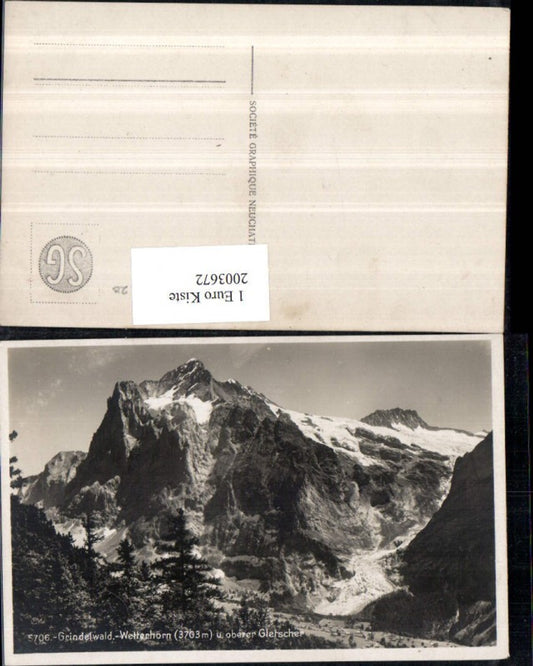 2003672,Grindelwald Wetterhorn u. Oberer Gletscher Bergkulisse
