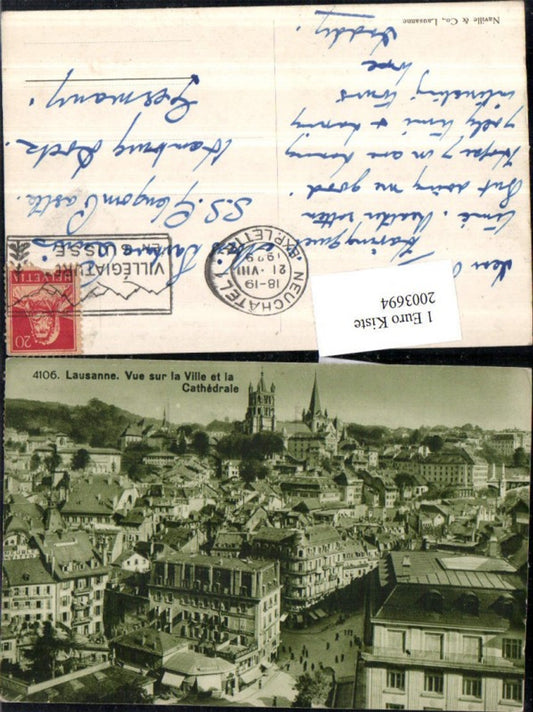 2003694,Lausanne Vue sur la Ville et la Cathedrale Totale