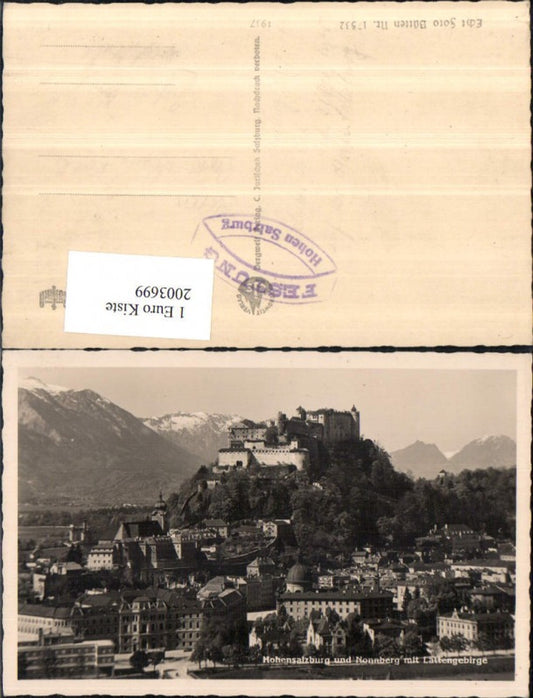 2003699,Salzburg Totale Hohensalzburg Festung u. Nonnberg m. Lattengebirge