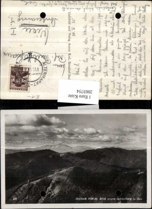 2003754,Hocheck Blick geg. Schneeberg u. Rax b. Puchberg