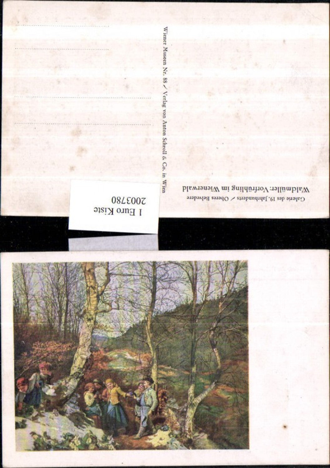 2003780,Künstler AK Waldmüller Vorfrühling im Wienerwald Wald Kinder
