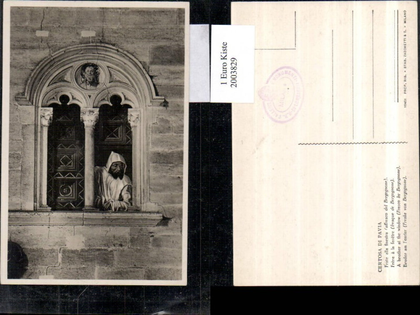 2003829,Certosa di Pavia Bruder am Fenster
