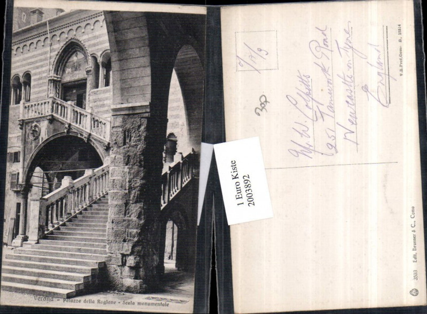 2003892,Verona Palazzo della Ragione Scala monumentale Stiegen